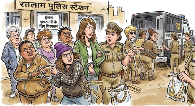 रतलाम में झपट्टा मारकर सोने की चेन लूटने वाली महिला गैंग की 7 आरोपी गिरफ्तार, सभी राजस्थान की रहने वाली