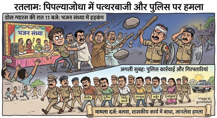 रतलाम जिले के गांव पिपल्याजोधा में पत्थरबाजी, टीआई सहित चार पुलिसकर्मी घायल
